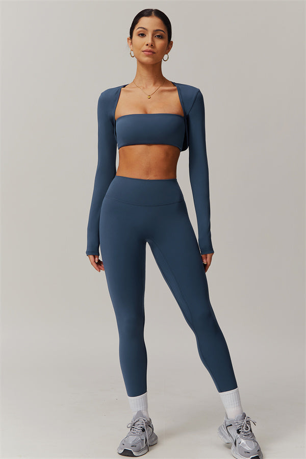 The Essence 3-Piece Top & Leggings Set Denim
