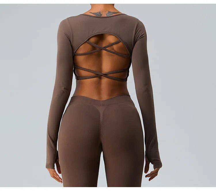 Carrie Cross Back Longsleeve Top