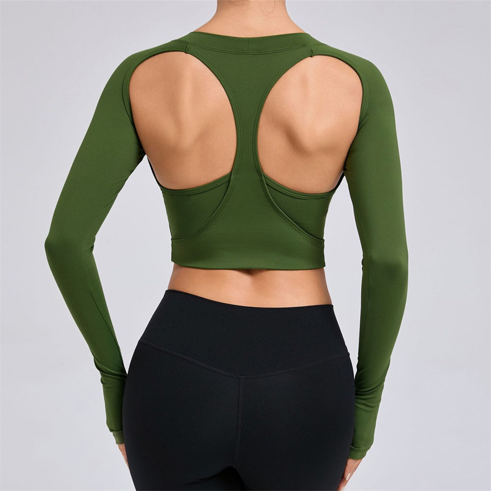 Jolie Cut Out Longsleeve Top Army green