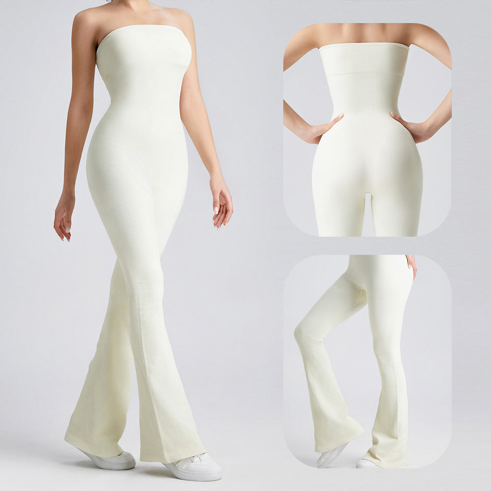 Tube Snatched Flared Jumpsuit