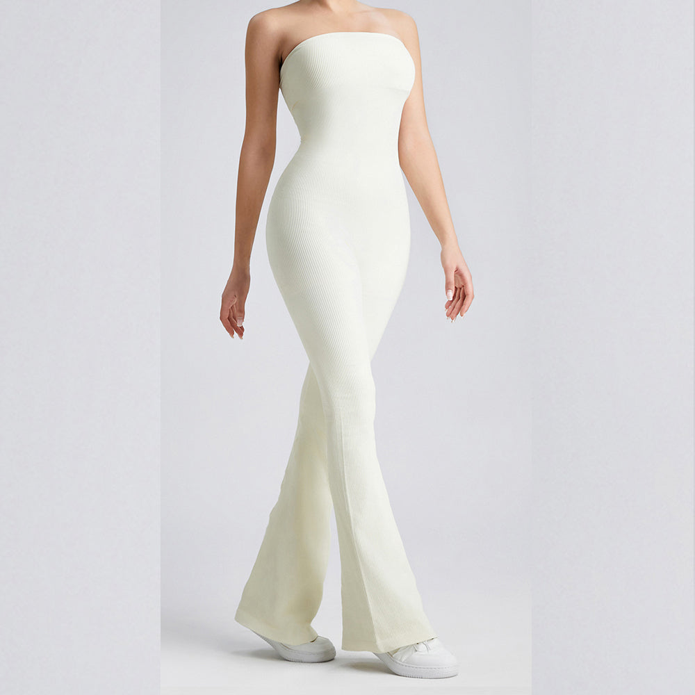 Tube Snatched Flared Jumpsuit