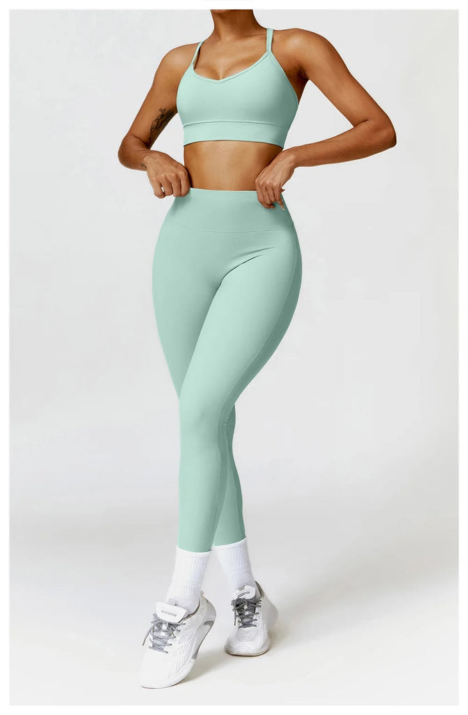 Rachel Cross Bra & Legging Set Sage