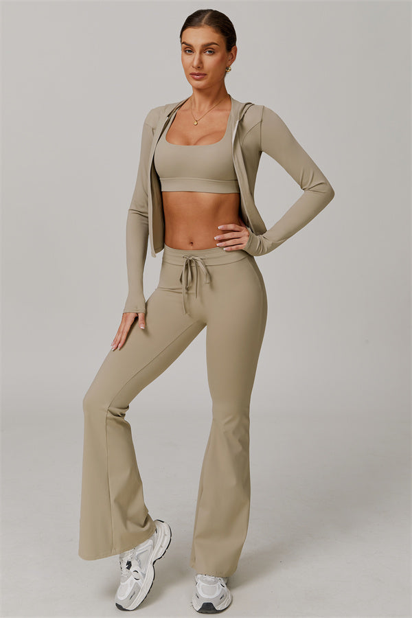 The Lumina Hooded Jacket Flared Leggings 2-Piece Set UPF 50+