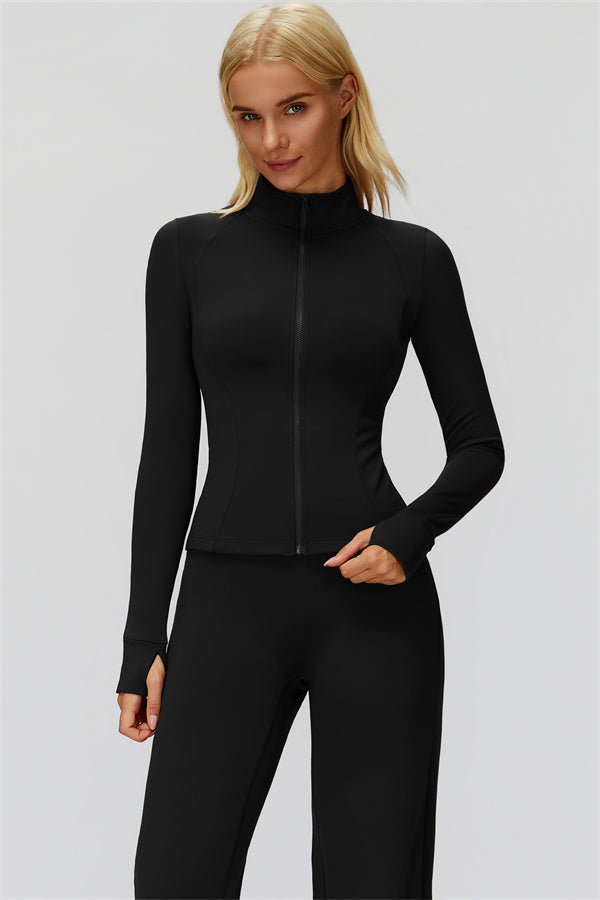 The FemmeFit Zip Jacket Straight Leg Pants 2-Piece Set