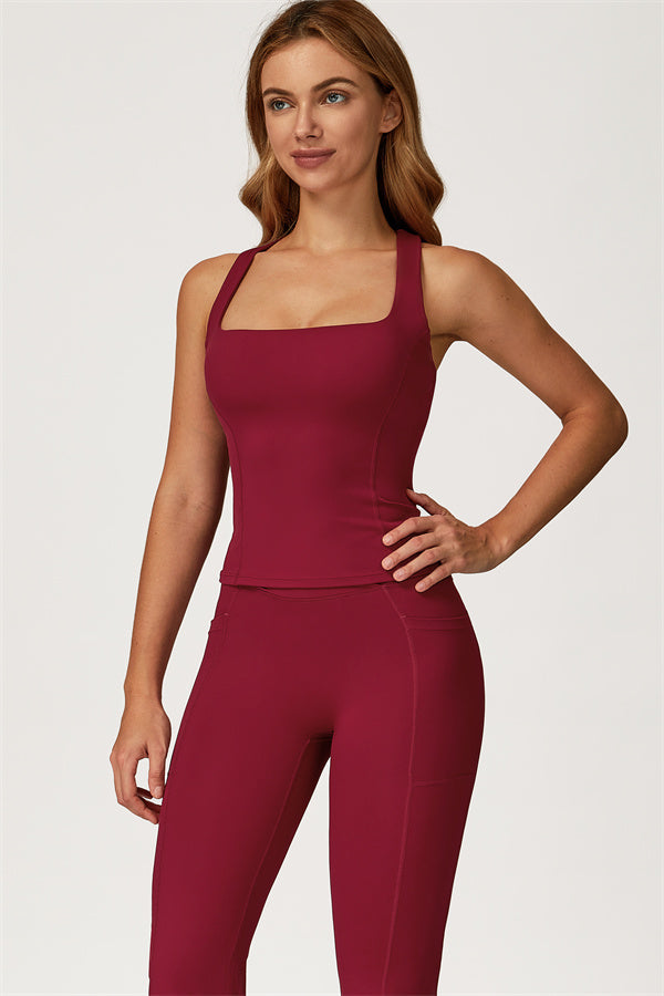 The Glacier Crop Tank Flared Leggings 2-Piece Set