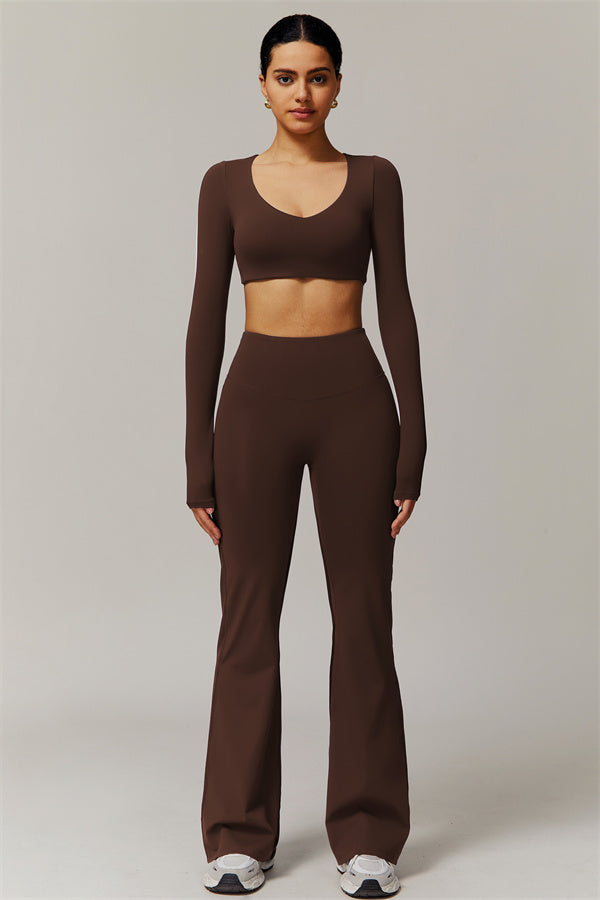 The Delicate Long Sleeve T-shirt Flared Leggings 2-Piece Set