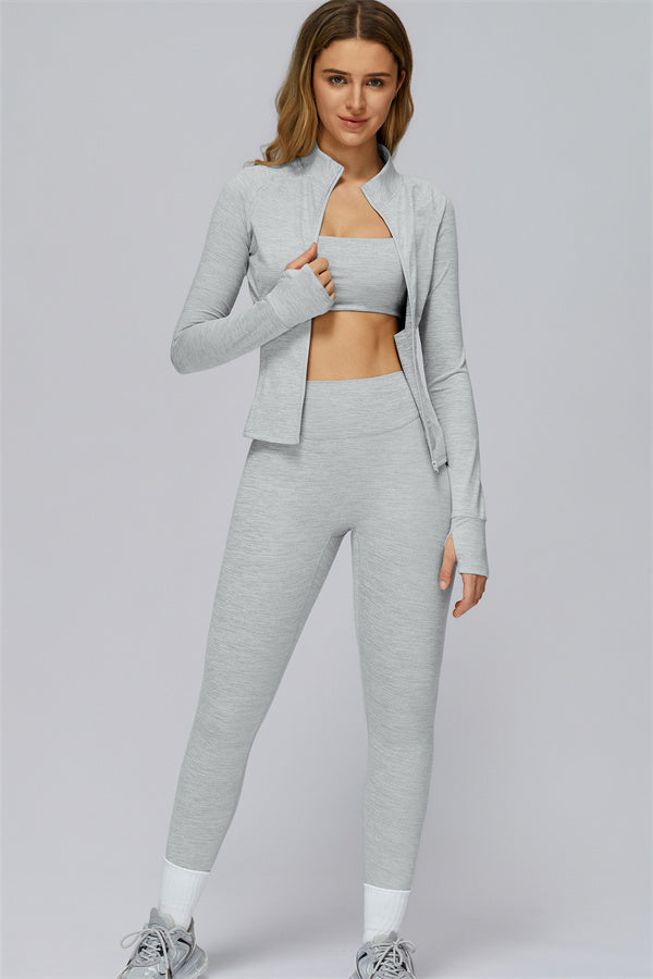 The Radiance Jacket Sports Bra Leggings 3-Piece Set