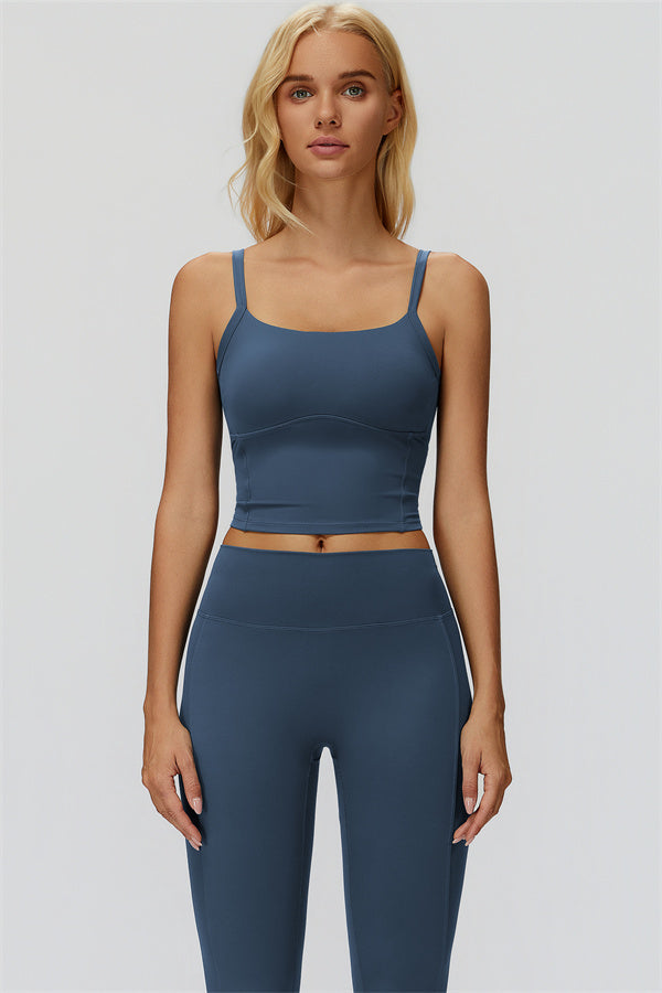 The Fyra Crop Tank Leggings 2-Piece Set Cobalt