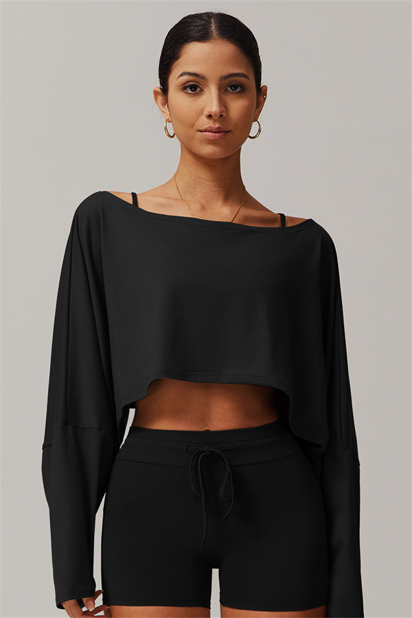 The Resonate Drift Cropped Pullover Black