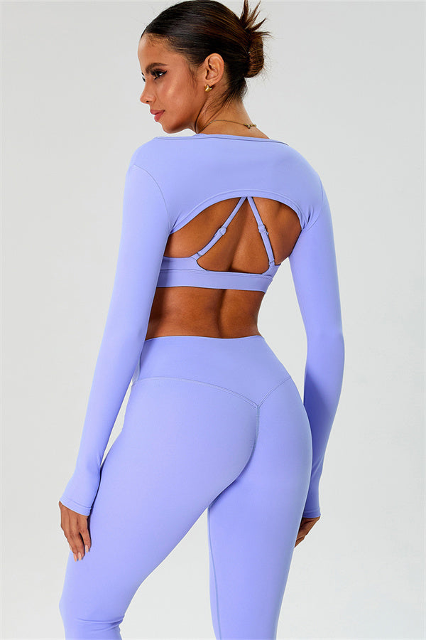 The Ember Sports Bra Crop Top Leggings 3-Piece Set