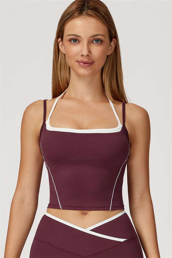 The Radiant Crop Top Purple Brown