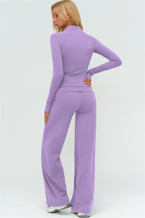 The Twirl Zip Jacket Halter Tank Top Leggings 3-Piece Set