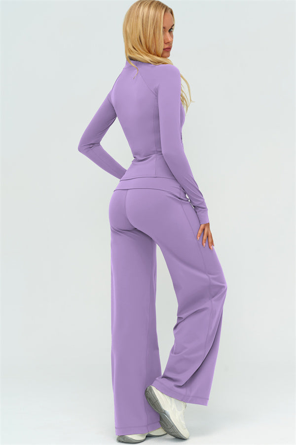 The Twirl Zip Jacket Halter Tank Top Leggings 3-Piece Set