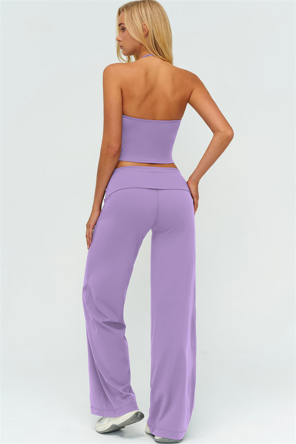 The Twirl Zip Jacket Halter Tank Top Leggings 3-Piece Set