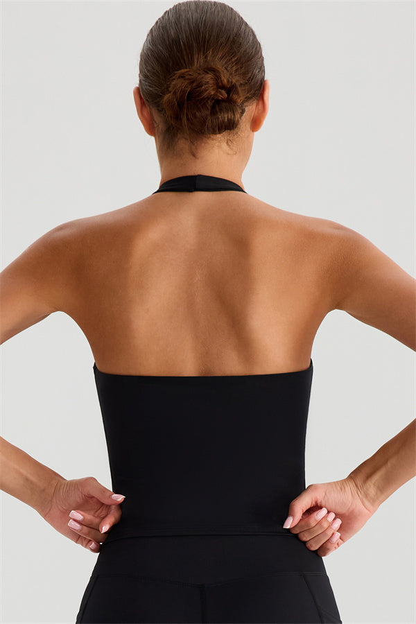 The Glee Halter Tank Top Black