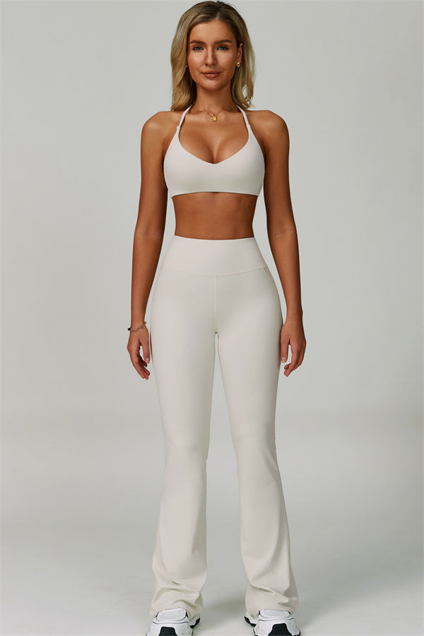 The Bold Cross Back Sports Bra Flared Leggings 2-Piece Set