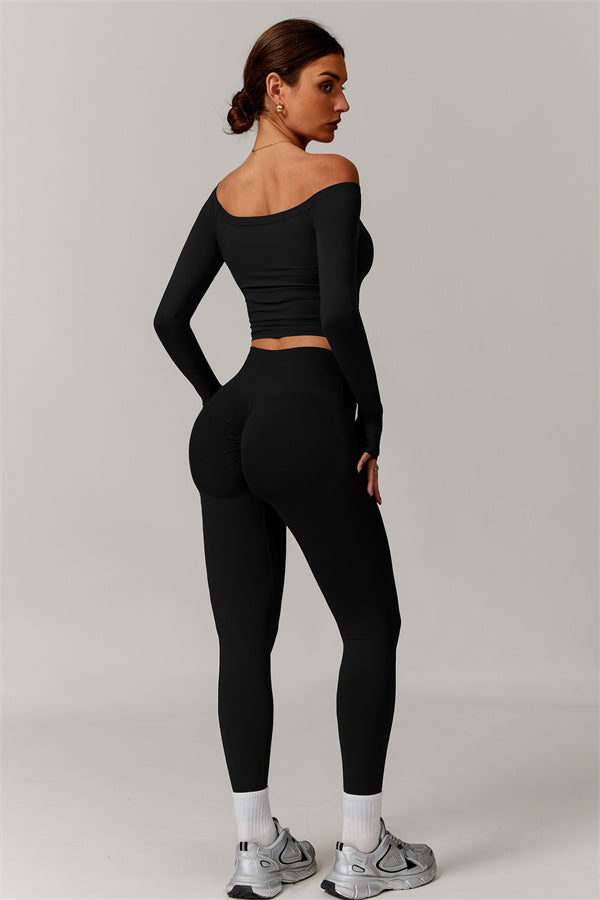 The Vivid Long Sleeve Crop Top Leggings 2-Piece Set
