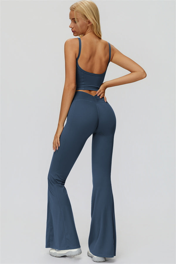 The Fyra Crop Tank Flared Leggings 2-Piece Set
