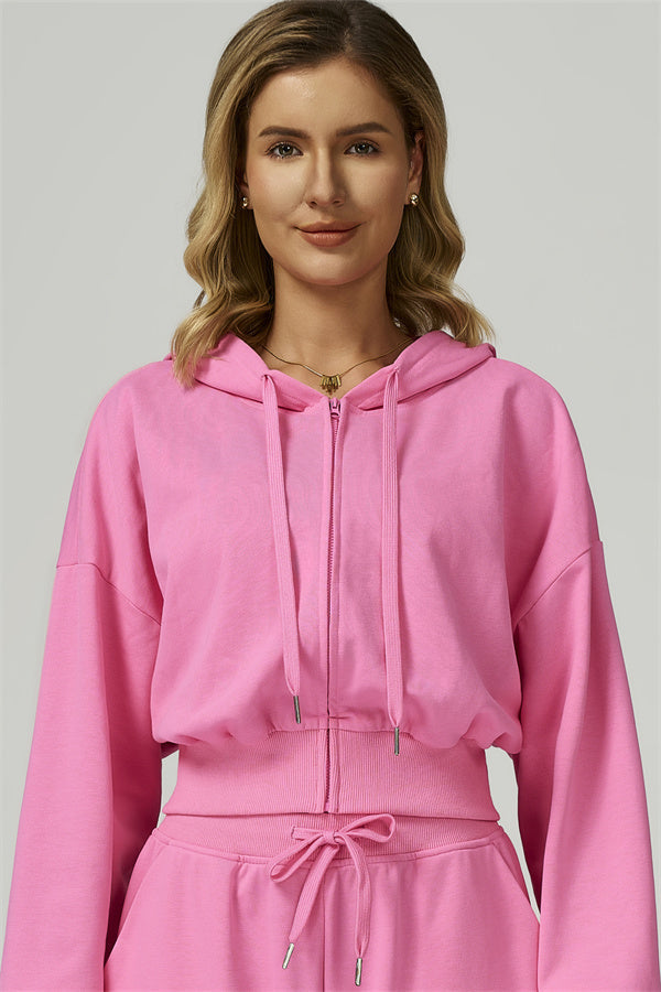 The FlexFit Crop Hoodie Pants 2-Piece Set