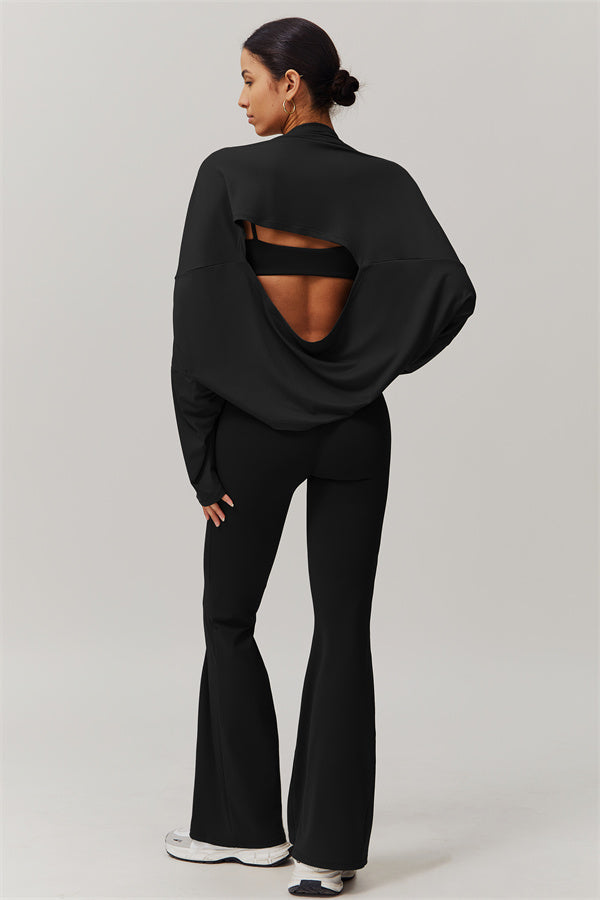 The Resonate Drift Cropped Pullover Flared Leggings 2-Piece Set