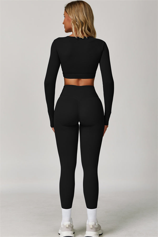 The Lavish Long Sleeve Cut-out Crop Top