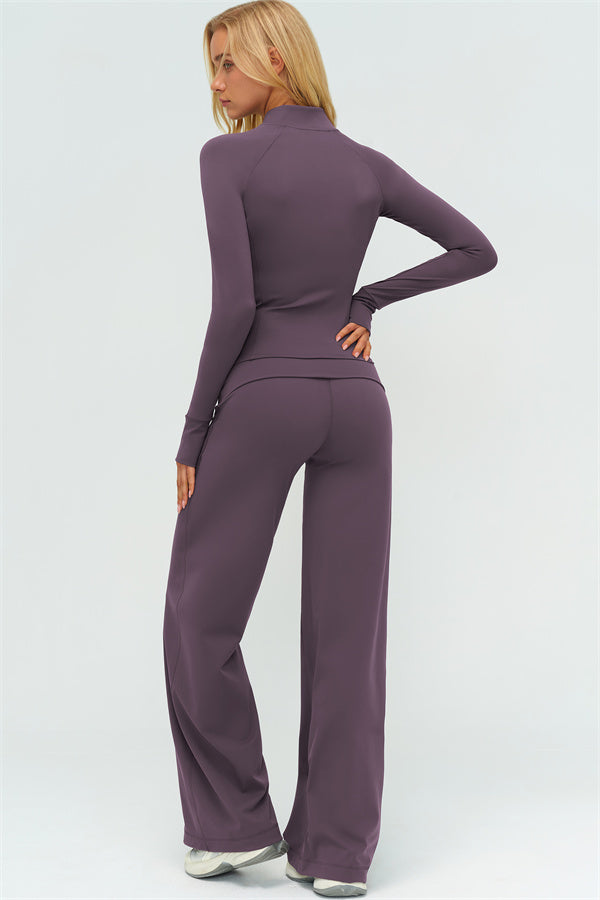 The Twirl Zip Jacket Halter Tank Top Leggings 3-Piece Set