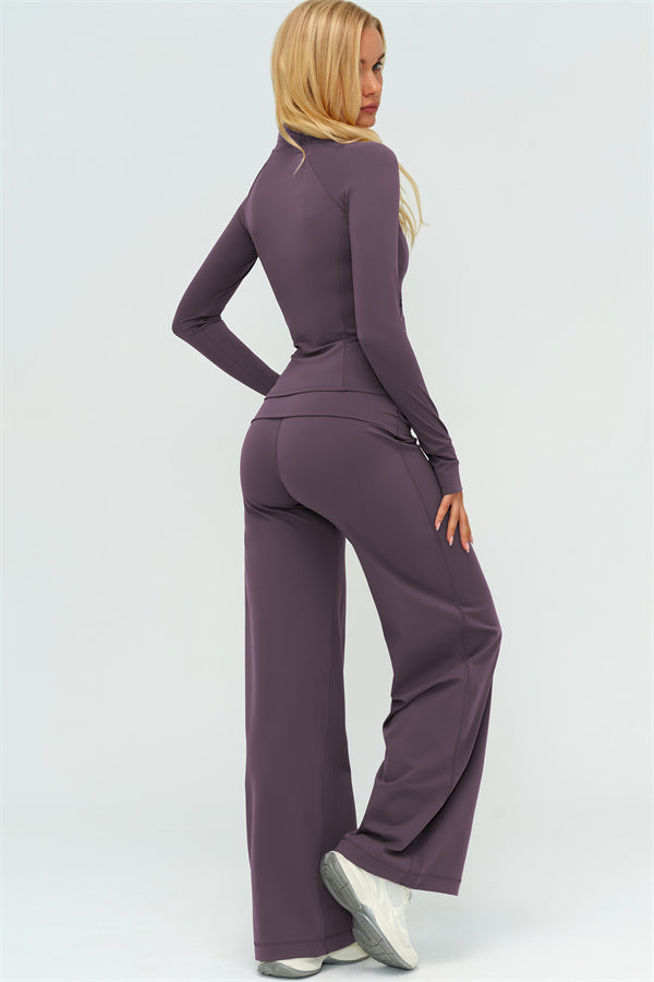 The Twirl Zip Jacket Halter Tank Top Leggings 3-Piece Set