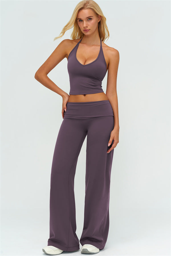 The Twirl Zip Jacket Halter Tank Top Leggings 3-Piece Set