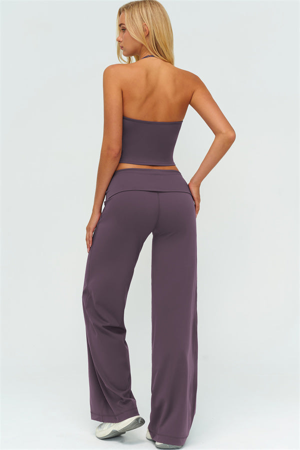 The Twirl Zip Jacket Halter Tank Top Leggings 3-Piece Set