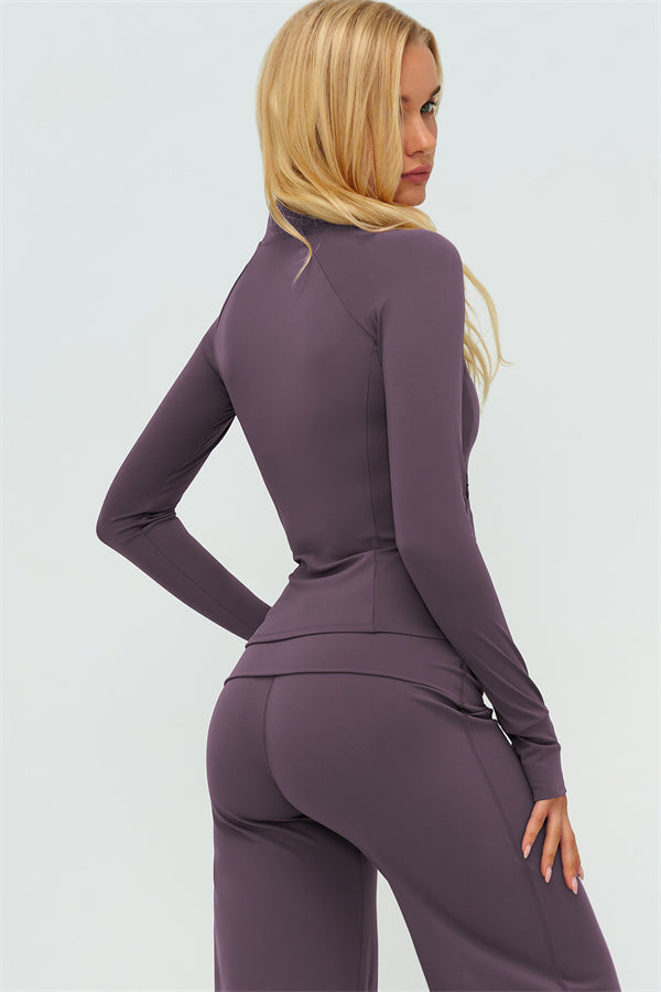 The Twirl Zip Jacket Halter Tank Top Leggings 3-Piece Set