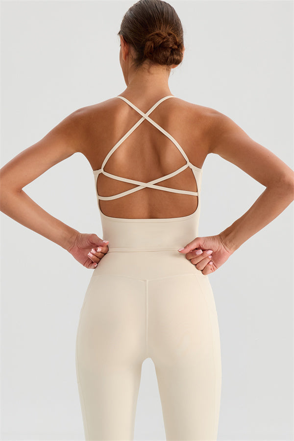 The Glee Tank Top Leggings 2-Piece Set Pearl White