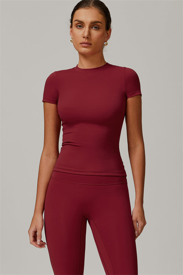 The Oasis T-shirt Leggings 2-Piece Set Burgundy