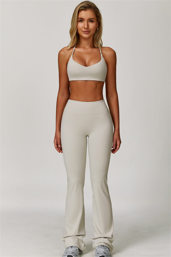 The Refresh Jacket Sports Bra Flared Leggings 3-Piece Set