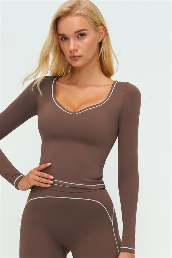 The Amara Long Sleeve T-shirt Shorts 2-Piece Set