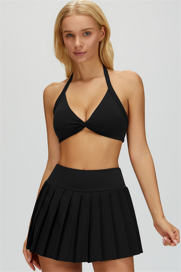The Dreamy Sports Bra Skirt 2-Piece Set Black