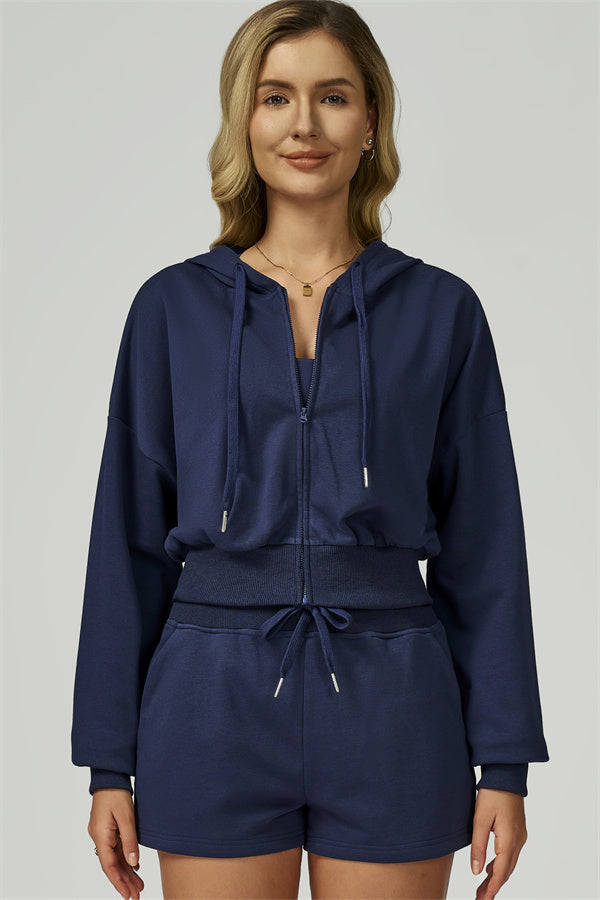 The FlexFit Crop Hoodie Shorts 2-Piece Set Haiti