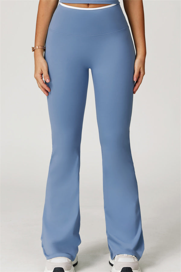 The Quest Cross Back Crop Top Flared Leggings 2-Piece Set