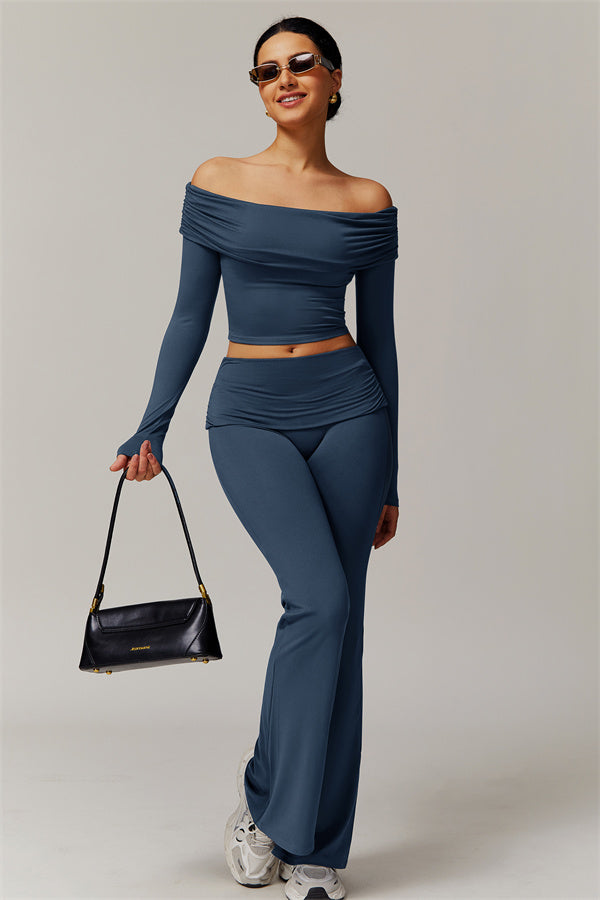 The Luxe Ruched Long Sleeve Off-Shoulder Top