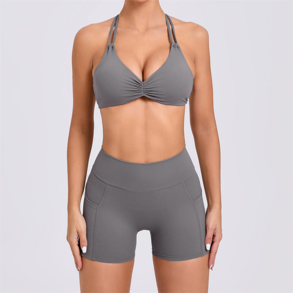 Riley Bra Top & Shorts Set Grey