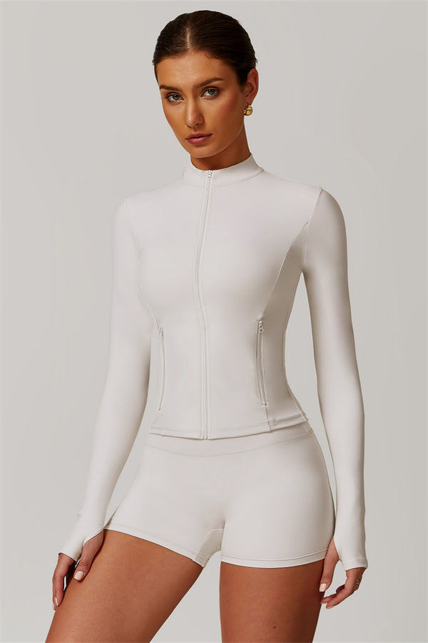 The Flourish Jacket Shorts 2-Piece Set Pearl White