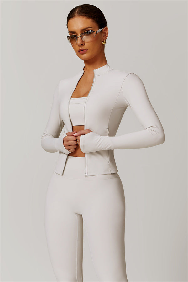 The Flourish Jacket Leggings 2-Piece Set Pearl White