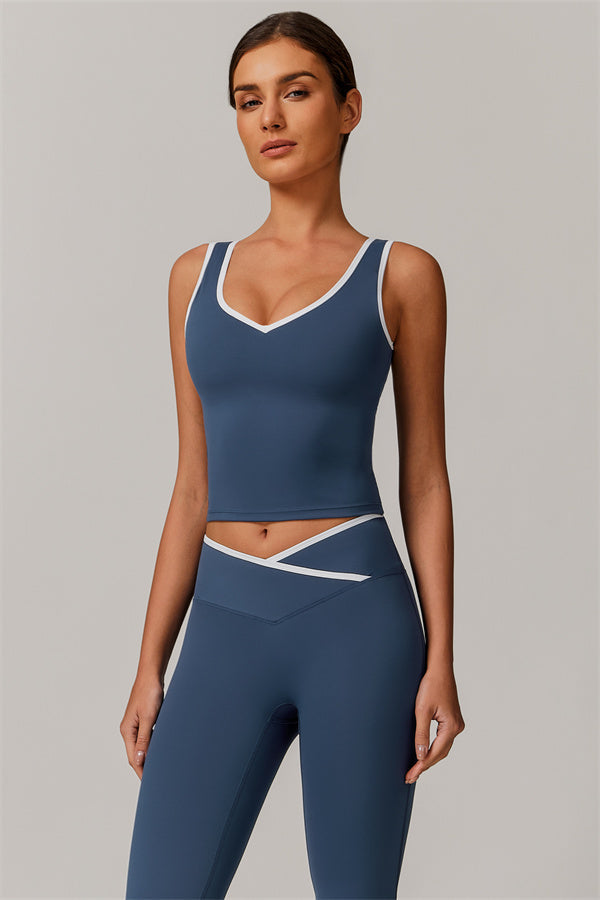 The Stamina Tank Top Flared Leggings 2-Piece Set Cobalt