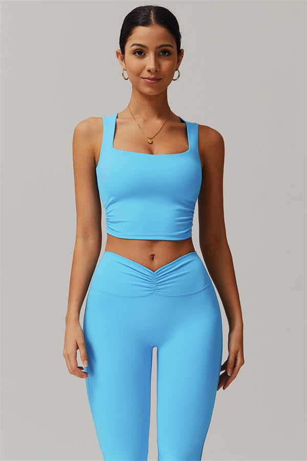 The Balance Crop Top Flares 2-Piece Set Aquamarine