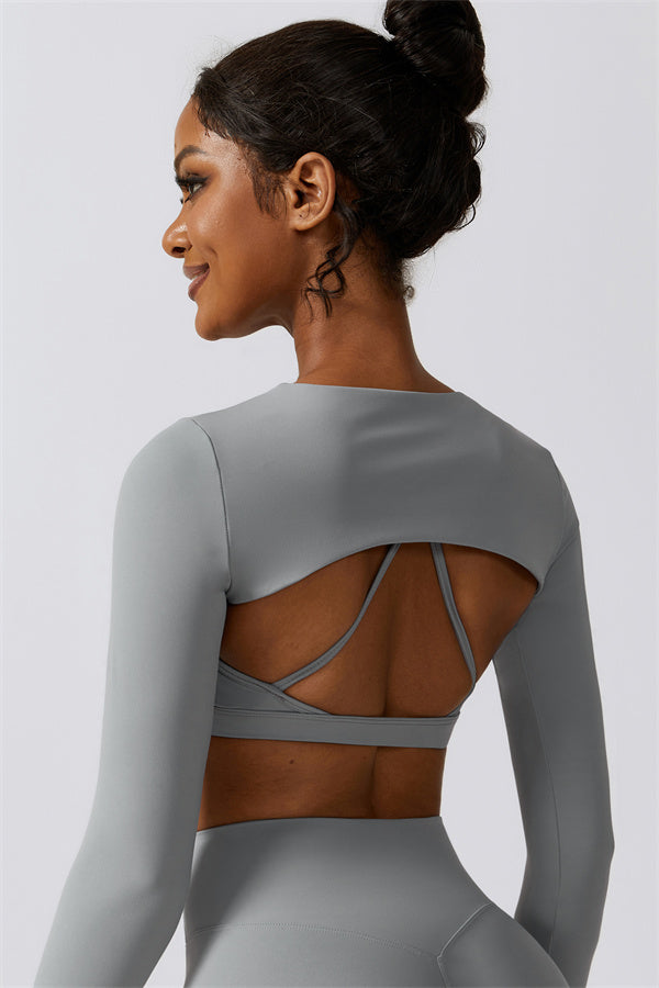 Juno Star Crop Top Grey