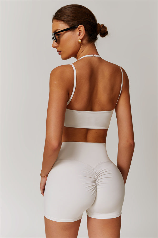 The Flourish Sports Bra Shorts 2-Piece Set Pearl White
