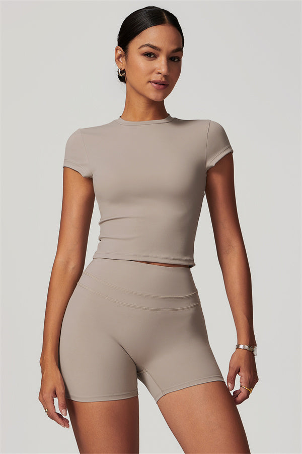 The Enigma T-shirt Shorts 2-Piece Set Camel