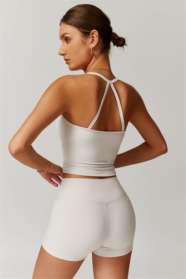The Isabella Crop Top Shorts 2-Piece Set Apricot