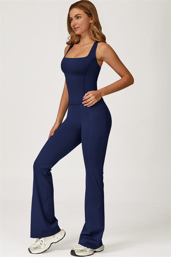 The Glacier Crop Tank Flared Leggings 2-Piece Set