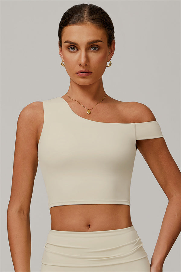 The Pearl Crop Top Almond