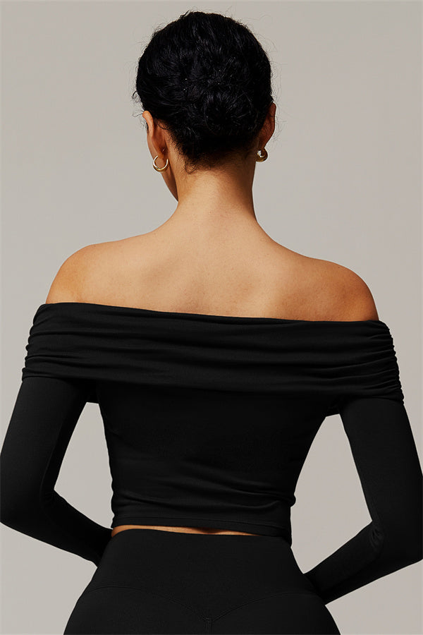 The Luxe Ruched Long Sleeve Off-Shoulder Top